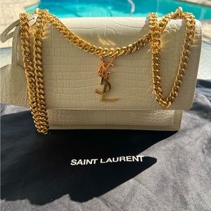 MEDIUM SUNSET IN CROCODILE-EMBOSSED LEATHER